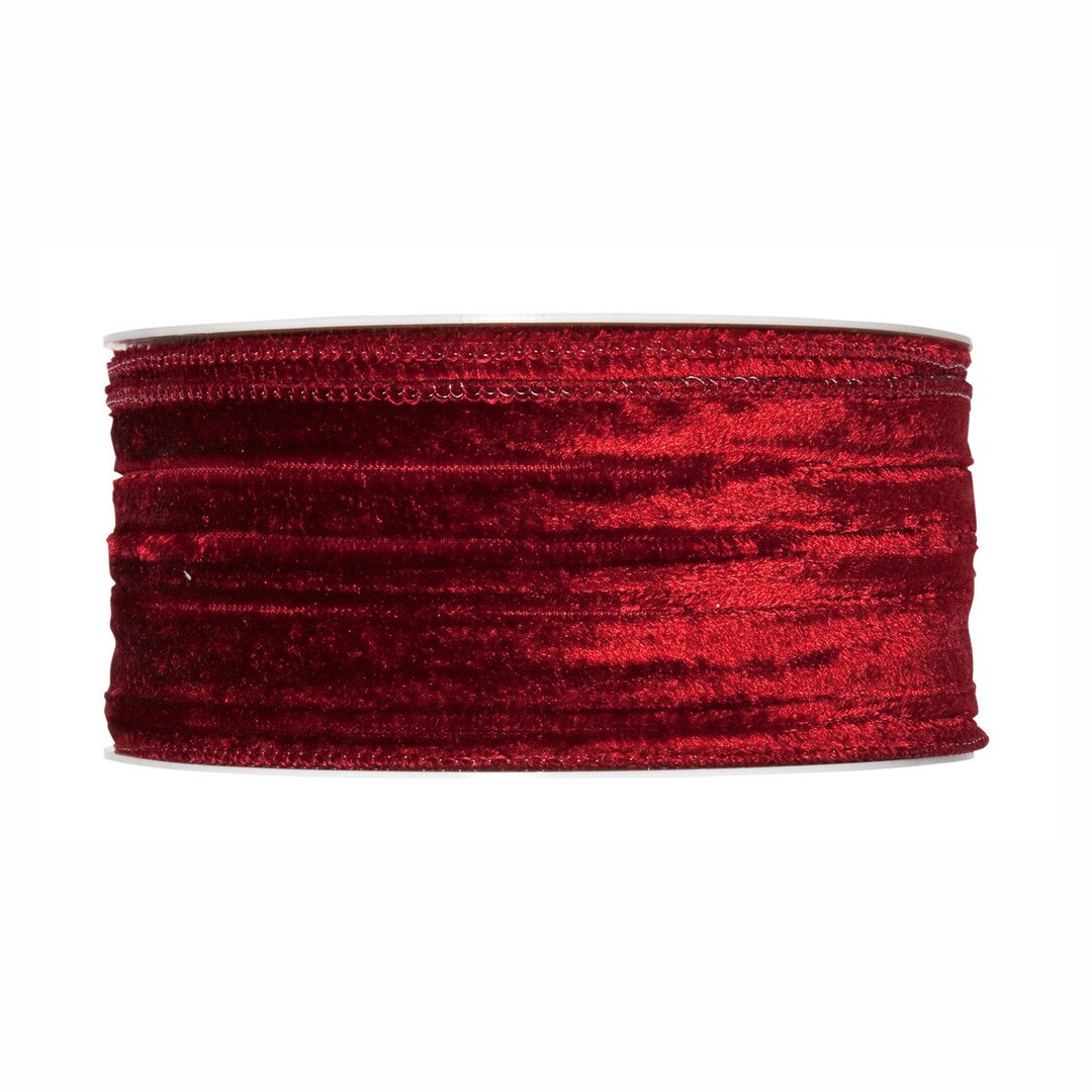 Velvet Ribbon for Crafts Decoration 20 Yard 10mm - Wine Red