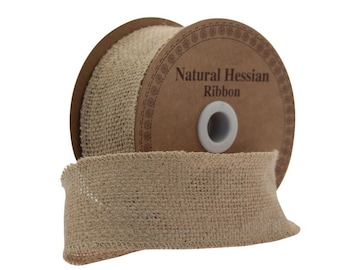 Hessian Ribbon Natural 50mm/2 inches wide x 9m/10yds roll