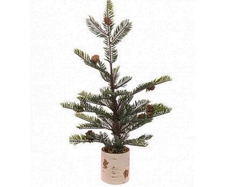 Desktop Artificial Pine Christmas Tree in Bark Finish Pot 45cm