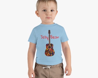 Camiseta de punto de algodón infantil Jelly Bean Guitar