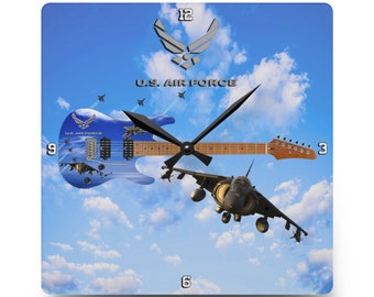 US Air Force Guitar Acrylic Wall Clock