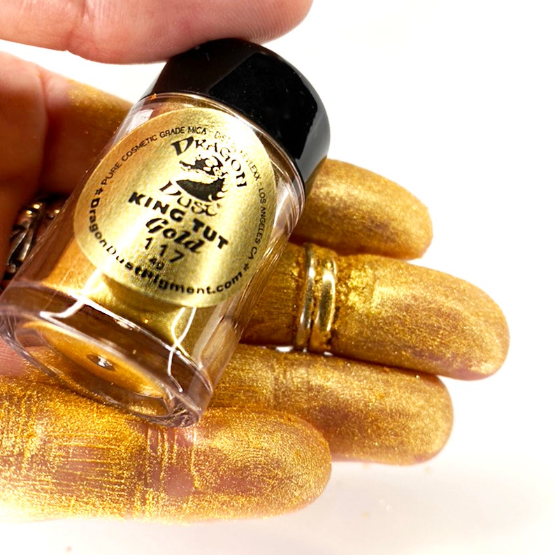 Mica Powder KING TUT Gold New Jar Pigment #117 New product!! Shaker 4g