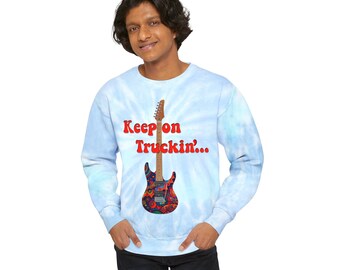 Keep On Truckin Guitar Unisex Tie-Dye Sweatshirt