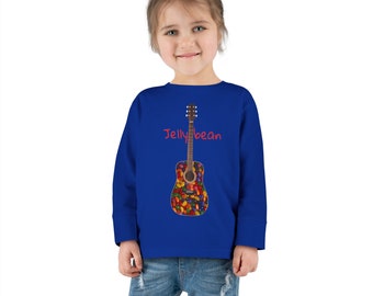 Camiseta de manga larga para niño pequeño Jelly Bean Guitar