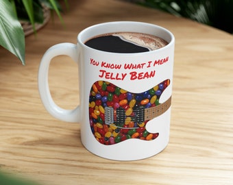 Jellybean Guitar Ceramic Mug, 11oz