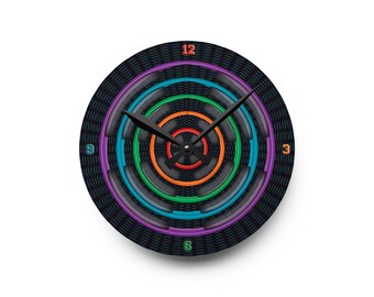 Abstract color rings Acrylic Wall Clock