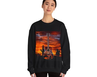 Country Girl Guitar Sudadera unisex con cuello redondo Heavy Blend™