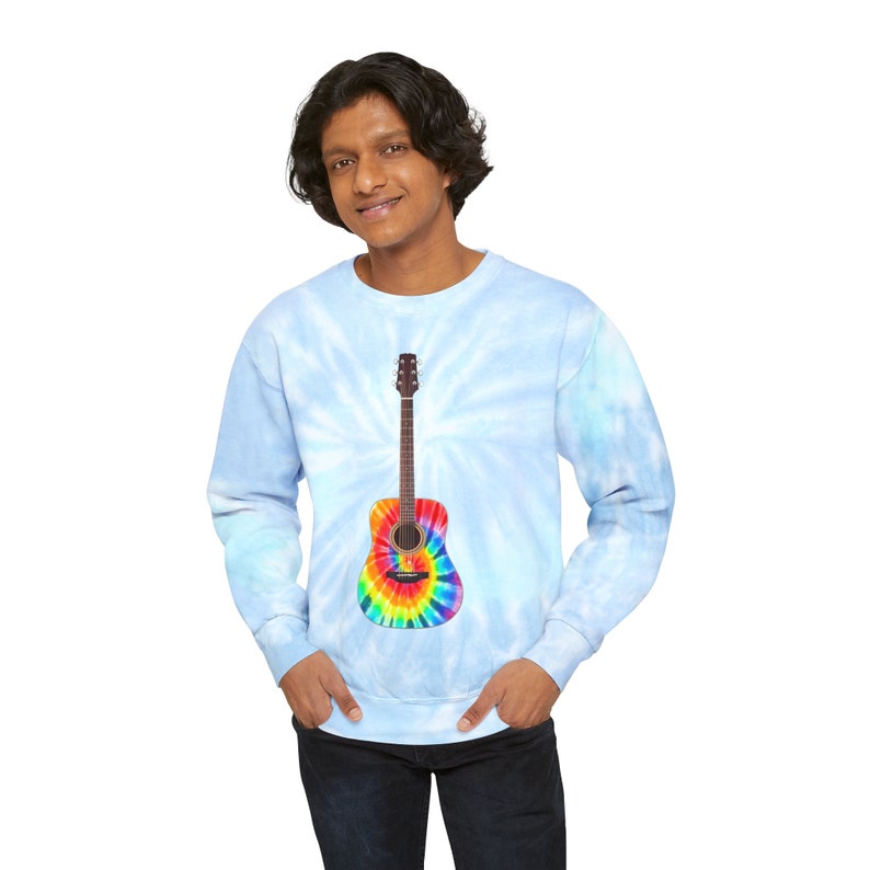 Tie Dye Guitar Unisex Tie-Dye Sweatshirt image 1