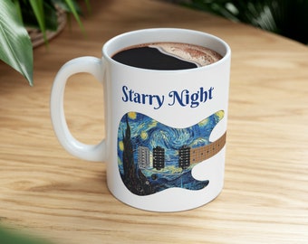 Starry Night Guitar Coffee Mug