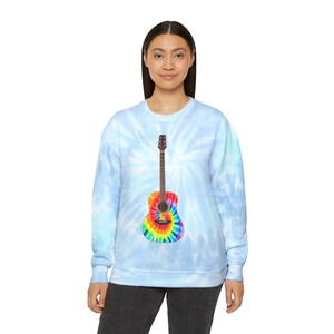 Tie Dye Guitar Unisex Tie-Dye Sweatshirt image 6