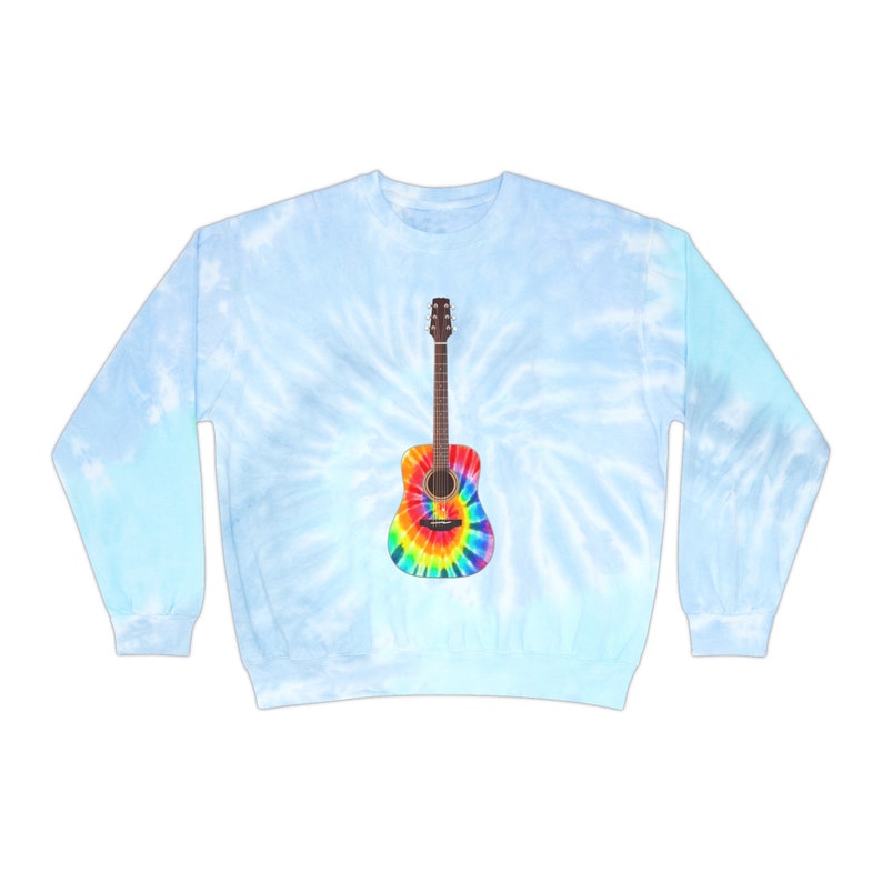 Tie Dye Guitar Unisex Tie-Dye Sweatshirt image 3