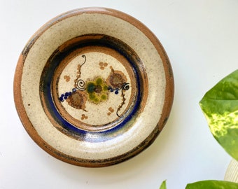 Artisan pottery dish, Mexican handpainted ceramic decorative dish