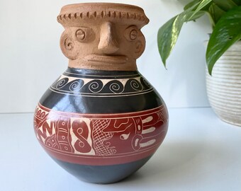Vintage Costa Rican pottery vase, Scandinavian decor