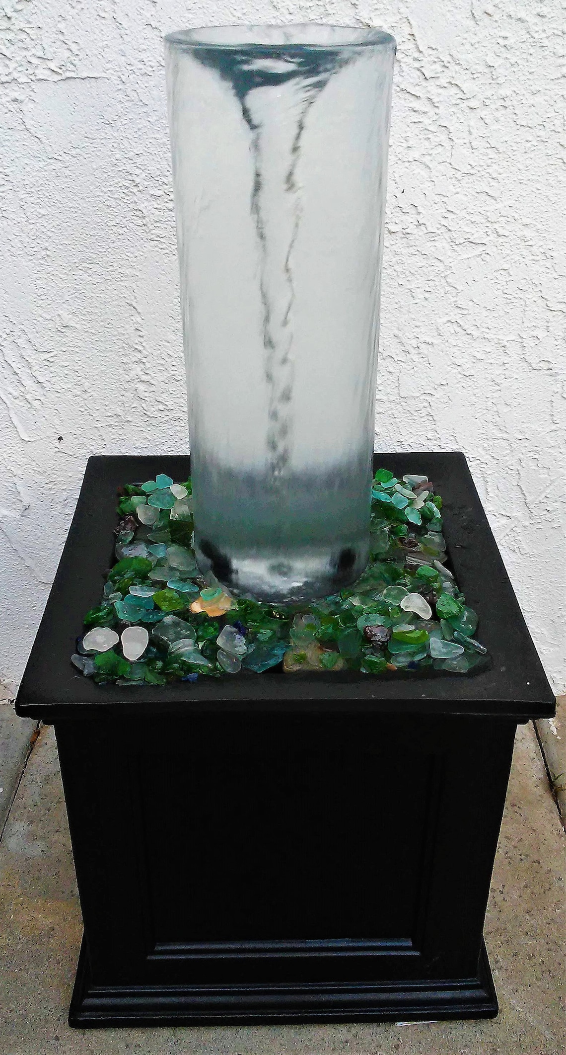 Square Black XL Vortex Fountains Extra Large Glass Swirling Etsy