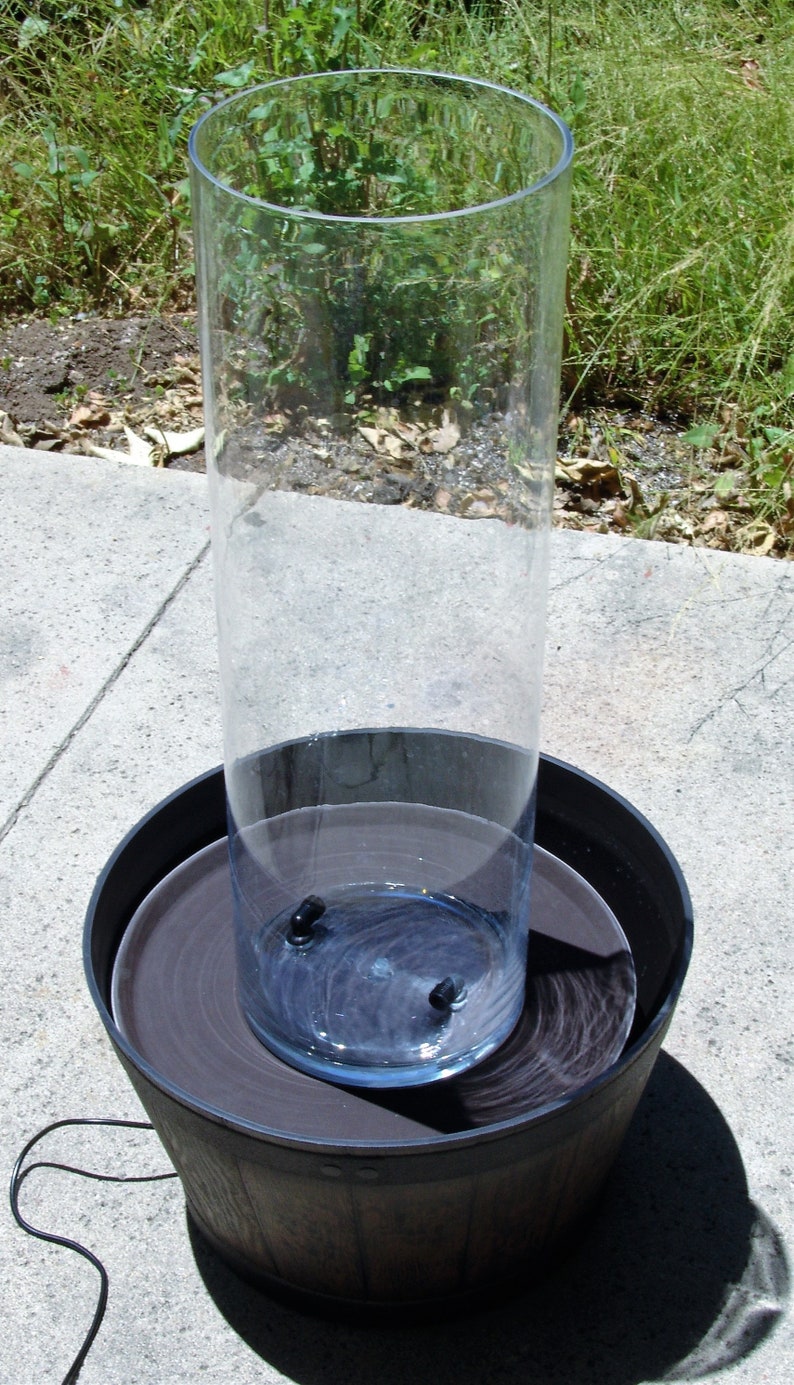 Wood Barrel Vortex Fountains XL Extra Large Glass Etsy