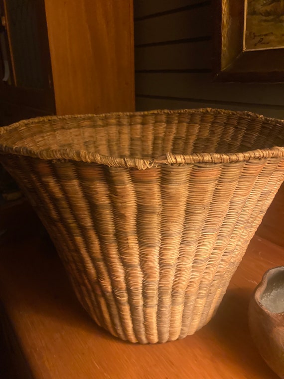 Large peach basket Native American 15” - image 1