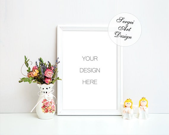 A4 Vertical Poster Frame Mockup White Frame Styled Stock A4 Vertical Poster Frame Mockup White Frame Styled Stock