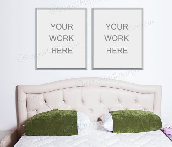 Wall Art Frame Mockup Horizontal Poster Mockup Double Frame Wall Art Frame Mockup Horizontal Poster Mockup Double Frame