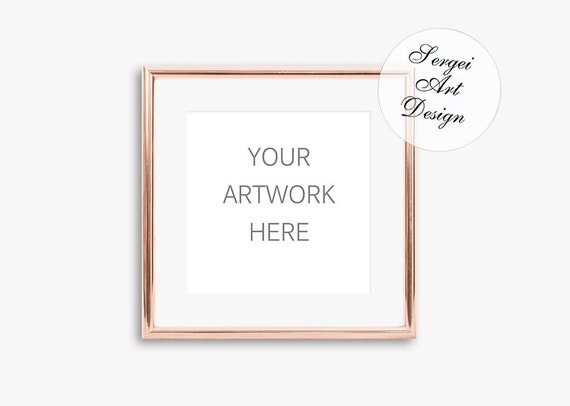 Square Rose Gold Frame Mockup Stock Photo Styled Photography