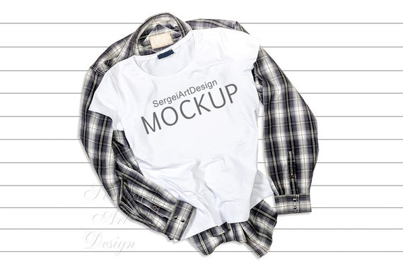 Bella Canvas 3001 T-Shirt Mock Up Fall Flat Lay
