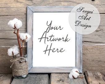 Download Free Rustic Frame Mockup Rough Frame 8x10 Portrait Orientation PSD Mockup Template