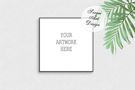 Black Thin Square Frame Mockup Modern Frame Photo Square