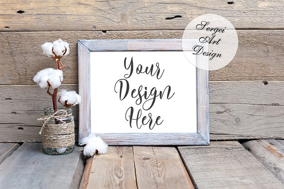 8x10 Frame Mockup On Wooden Background Frame Mock Up