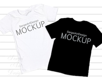 Download Black & White Unisex Shirt Flat Lay Mockup Set, T-Shirt ...