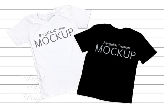 Black White Unisex Shirt Flat Lay Mockup Set Black White Unisex Shirt Flat Lay Mockup Set