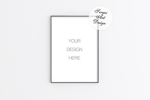 A4 A3 A2 Digital Black Frame Mockup Styled Thin
