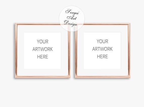 Set Of 2 Rose Gold Frame Mockup Square Gold Set Of 2 Rose Gold Frame Mockup Square Gold