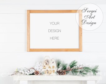 Christmas 12x24 Mockup Wood Sign Mockup Holiday Mockup Etsy