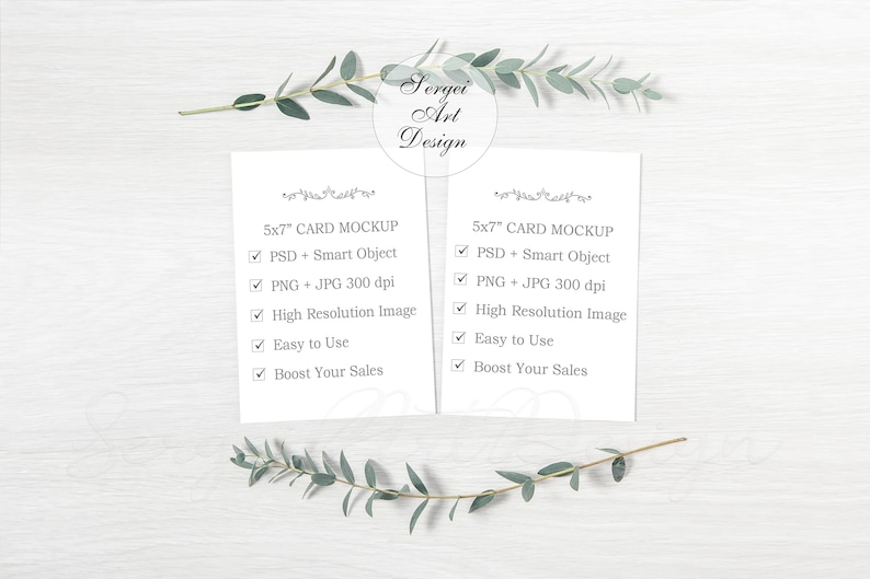 5x7 Invitation Card Mockup Blank Card Mock Up PNG PSD Invitation Mockup JPG