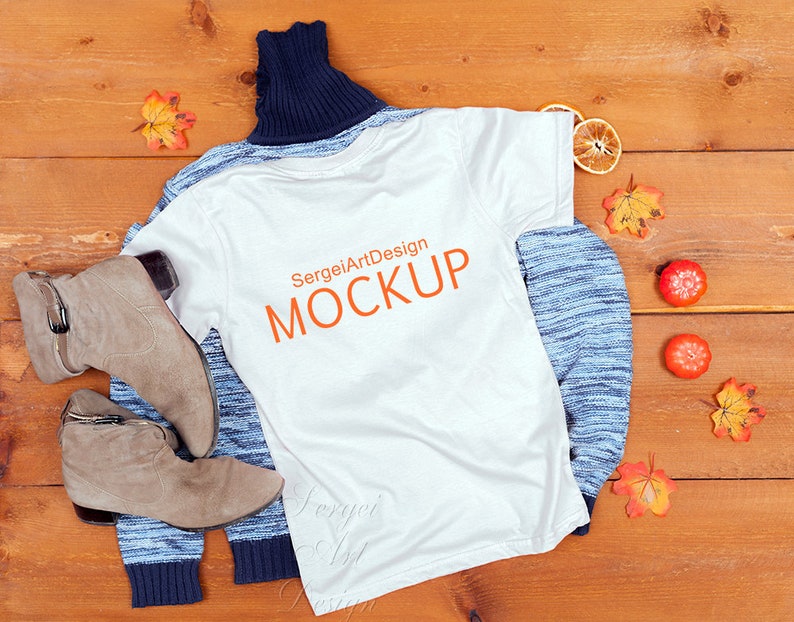 Download Blank White T-Shirt Mockup Top View Fashion Styled Stock ...