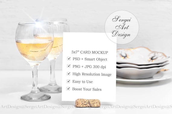 5x7 Wedding Menu Design Invitation Mockup Jpeg Png Etsy