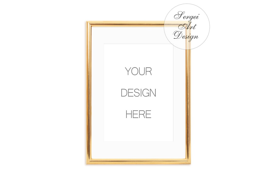 Gold Frame A4 Mockup Gold Frame Mock Up Art Print Mock Ups Etsy