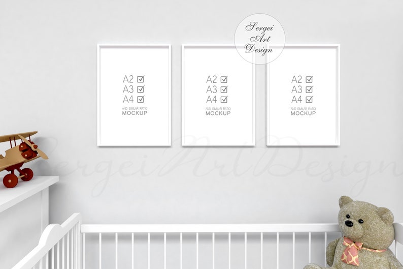 Digital Set of 3 Frames Mock Up Multiple Frame Mockup A4 A3 Etsy