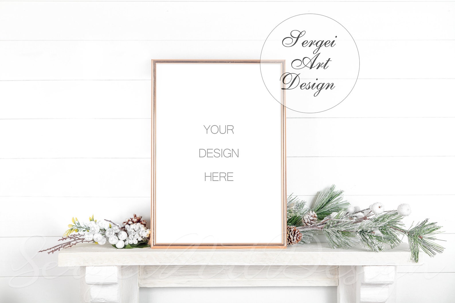 A4 A3 A2 Rose Gold Frame Mockup Styled Thin Real Frame Mock | Etsy