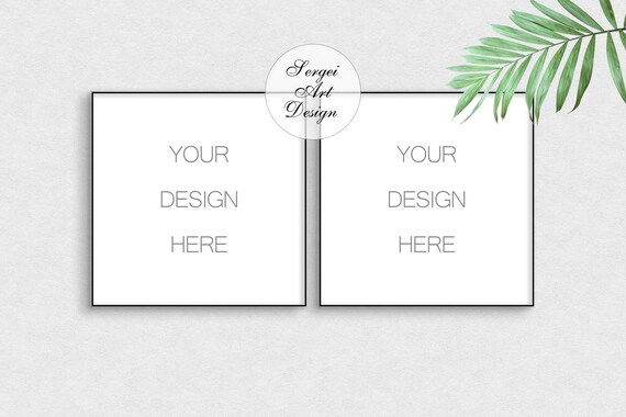 Set Of 2 Frame Mockup Square Frames Print Display Mock Up Etsy