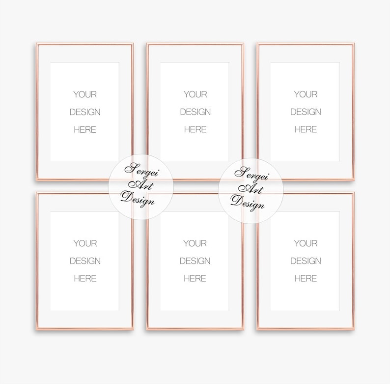 Download Digital A4 Set of 6 Rose Gold Frame Mockup A4 Portrait | Etsy