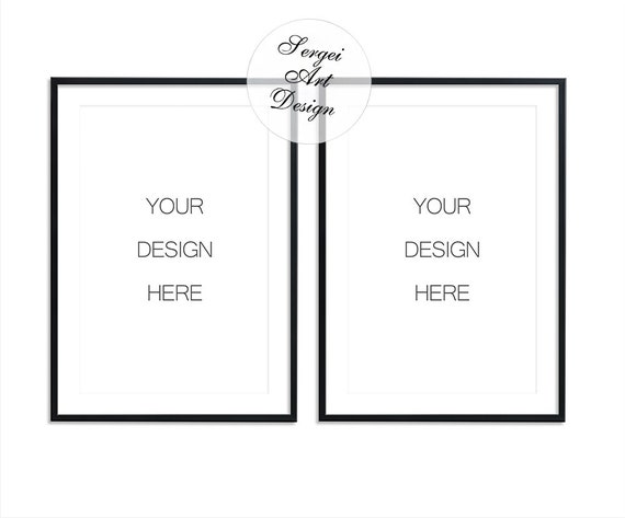 Double Frame Mockup A4two Frames Mockupa4 Frame Mockup Etsy