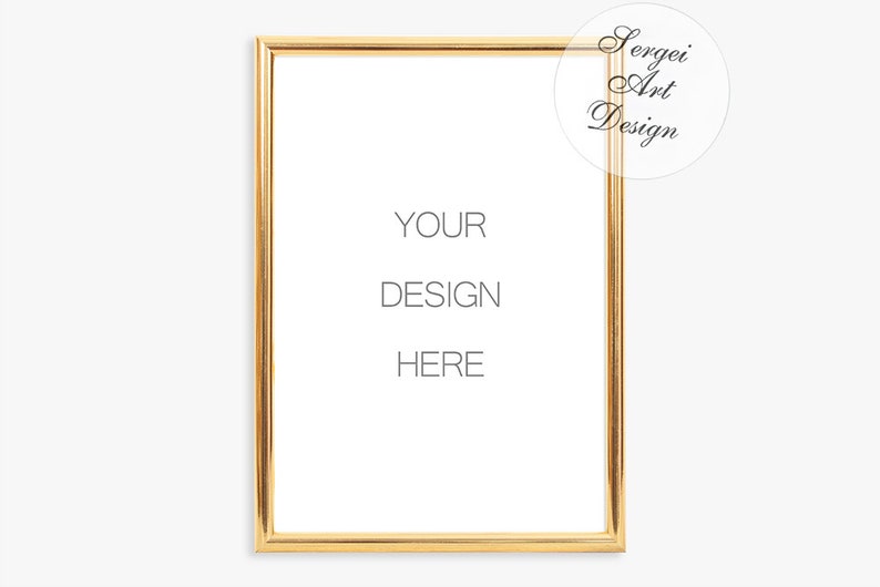 Download A4 Golden Frame Mockup Gold Frame Styled Stock Photography ...