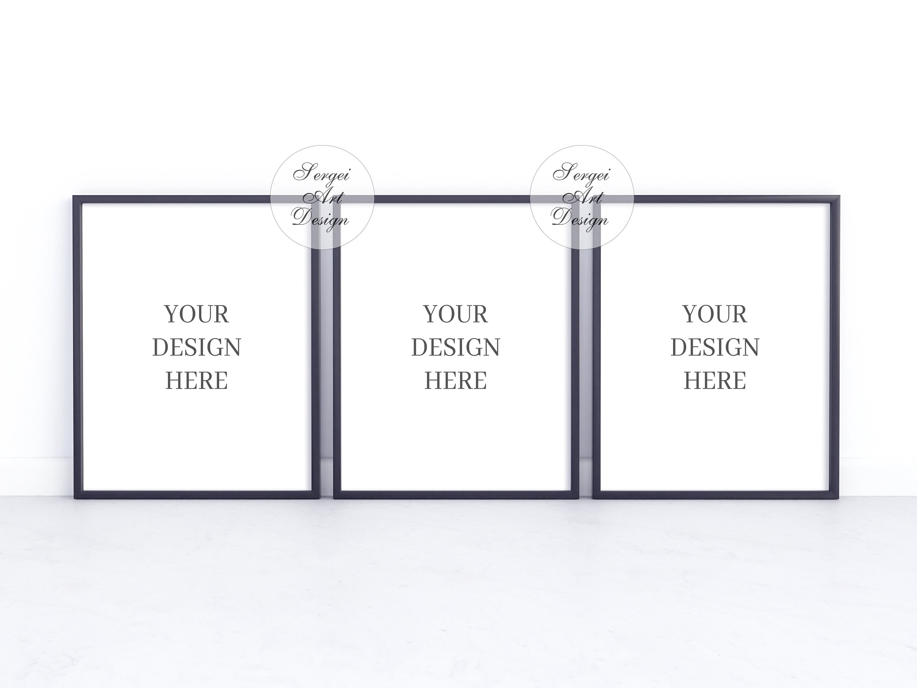 3 Frames Mockup 8x10 Frame Mockup Digital Set of 3 Black Etsy