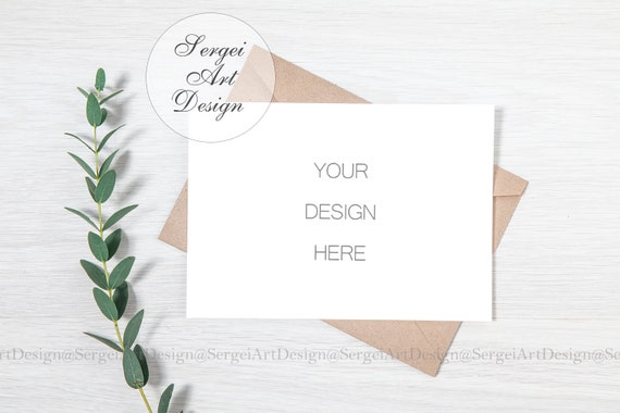 Invitation Mockup Landscape Stationery Mockup Green Theme Etsy