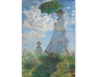 クロード・モネ「日傘をさす女性」右向き、1886年、印象派、高品質