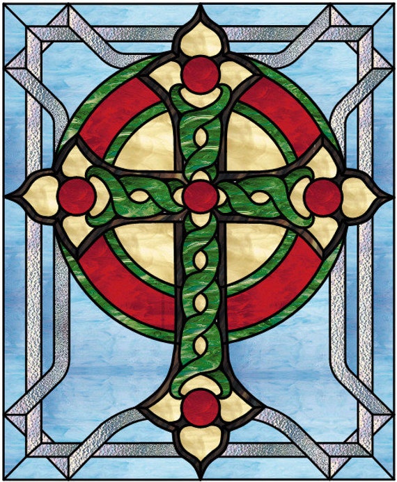 Modern Cross Stained Glass Pattern – GlassyRock Arts