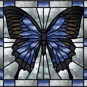 Blue Butterfly Stained Glass Pattern