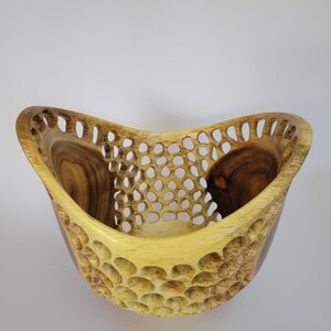 Lace-Inspired Rosewood Basket - Handcrafted Wooden Gift for Home Decor and Storage