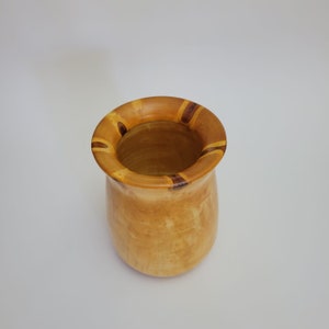 Handmade Araucaria Wood Vase with Unique Red Spots - Australia Origin | Decorative Wooden Vase for Wedding Gift or Home Décor