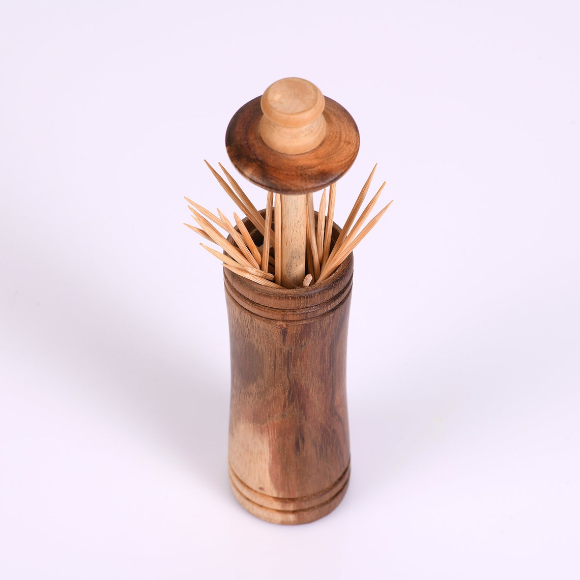 Hand Turned Wooden Toothpick Holder/dispenser Indian Rosewood Etsy